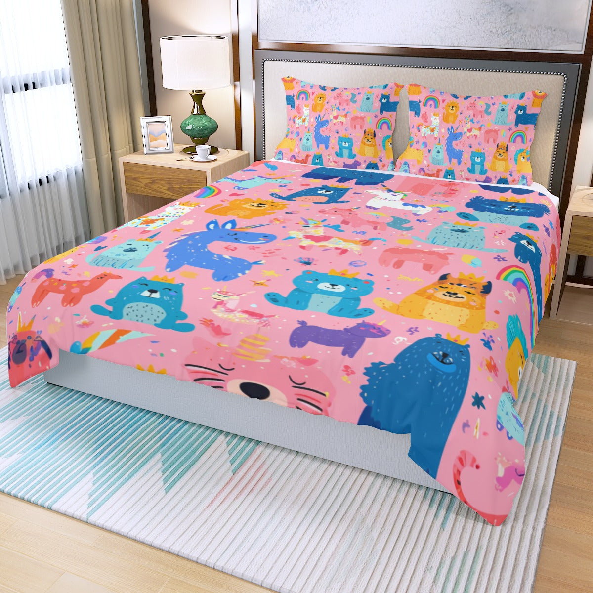 Funny Horse I- Three Piece Duvet Bedding Set