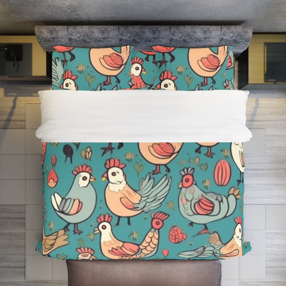Chick-Chick Chicken - Four-piece Duvet Cover Set