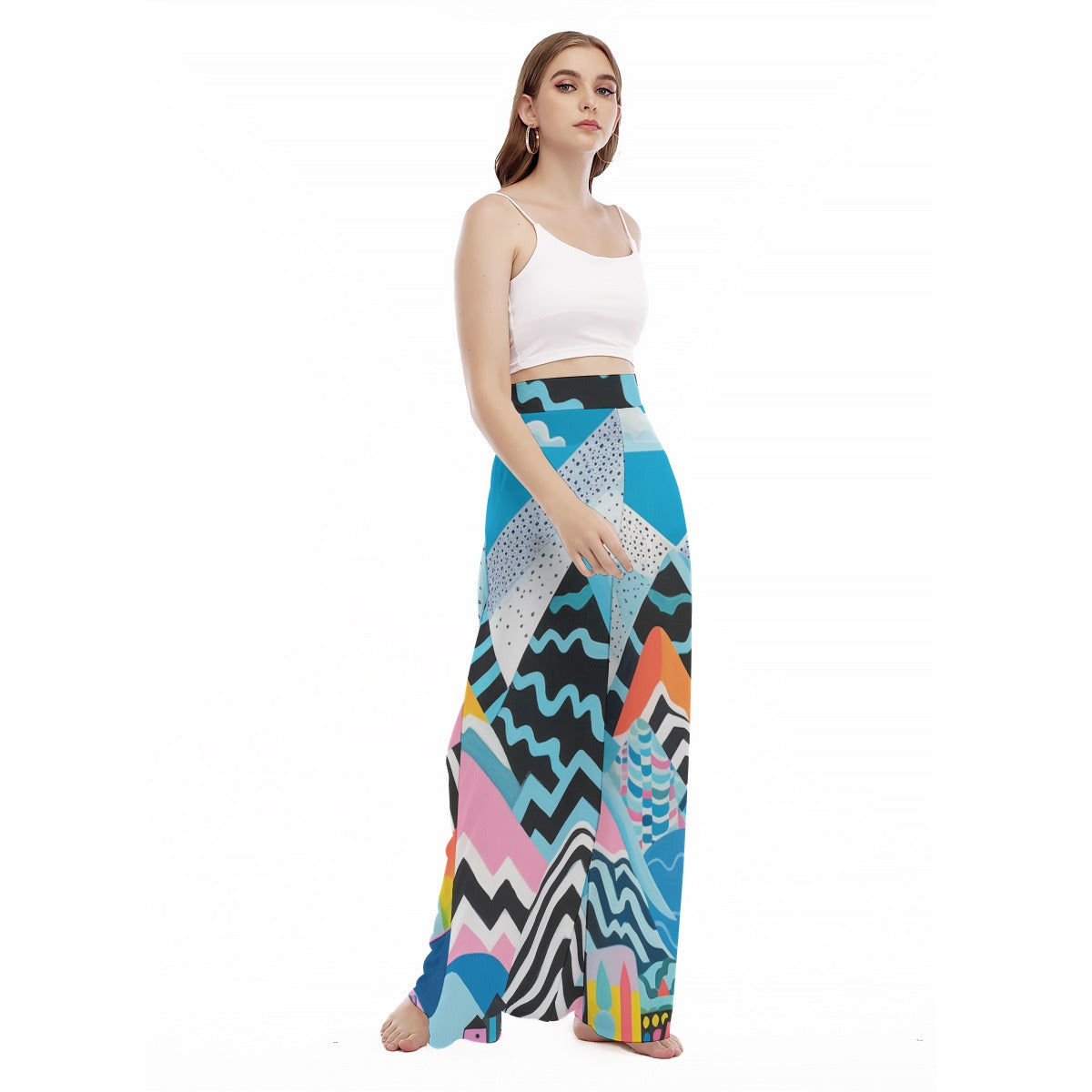 Kaleidoscope - Women's High Waist Wide Leg Trousers