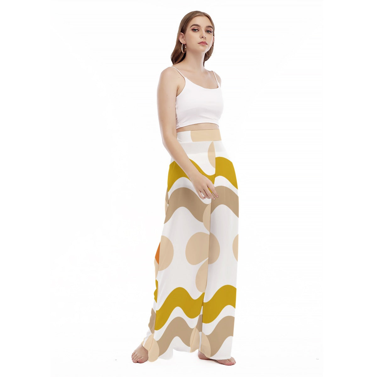 Spring wave - Women's High Waist Wide Leg Trousers