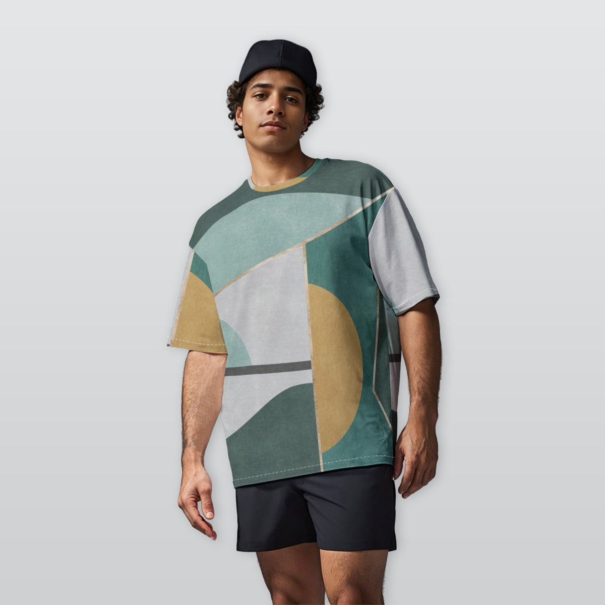 Green Globe In - Men’s  Oversize Crewneck T-Shirt