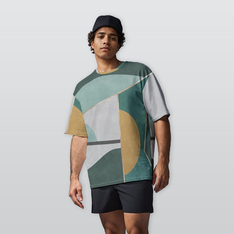 Green Globe In - Men’s  Oversize Crewneck T-Shirt