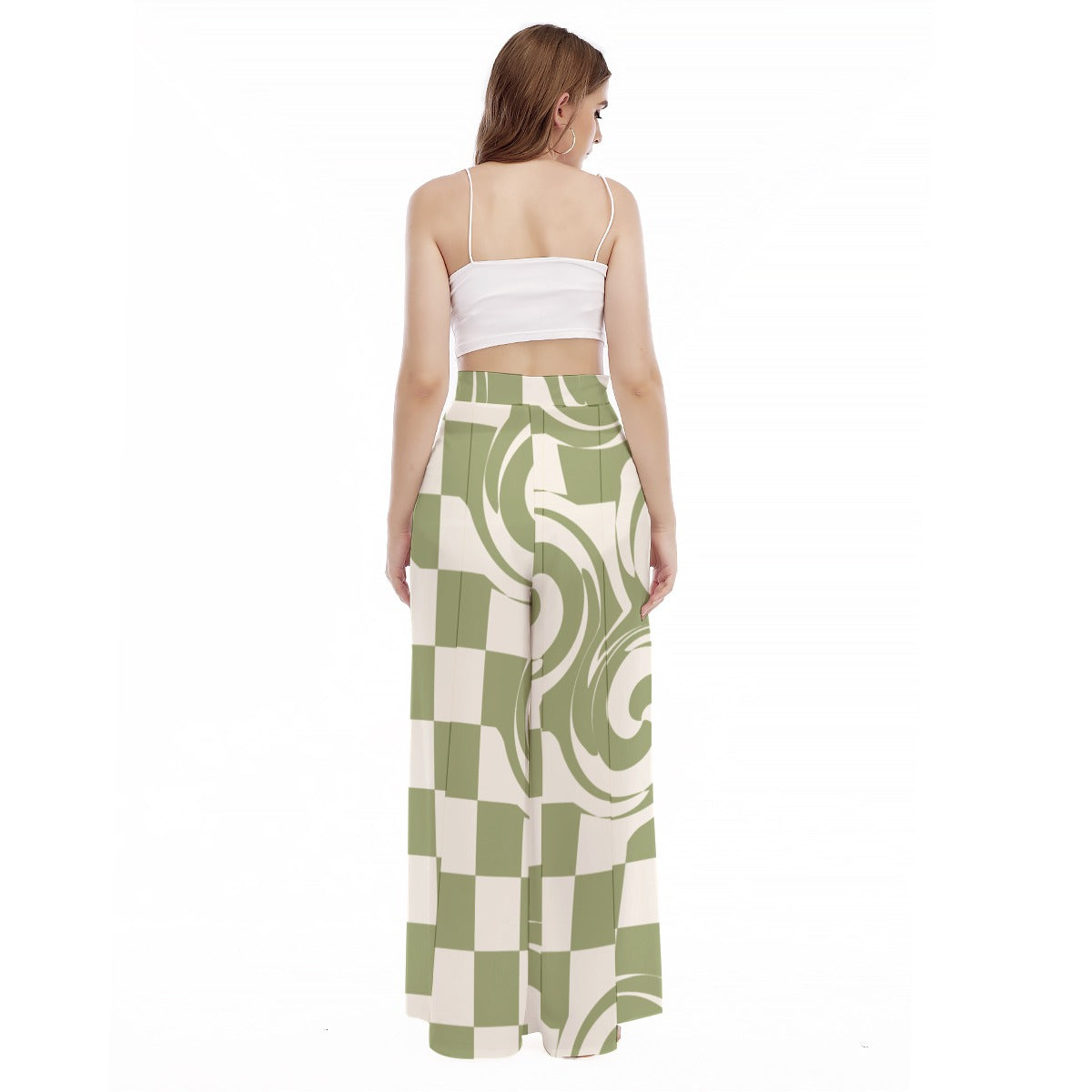 Nested Calm - Women's High Waist Wide Leg Trousers