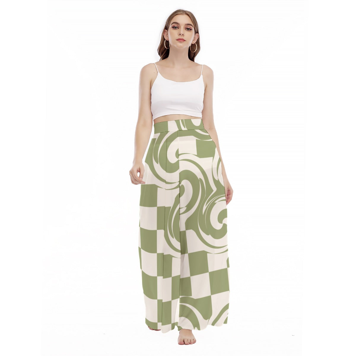Nested Calm - Women's High Waist Wide Leg Trousers