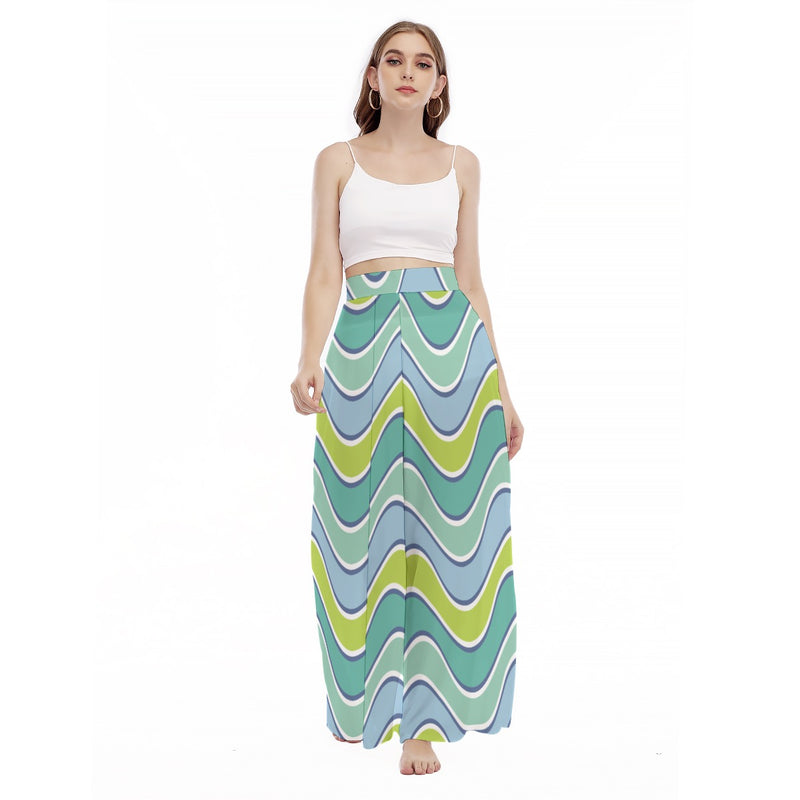 Wavywavy - Women's High Waist Wide Leg Trousers