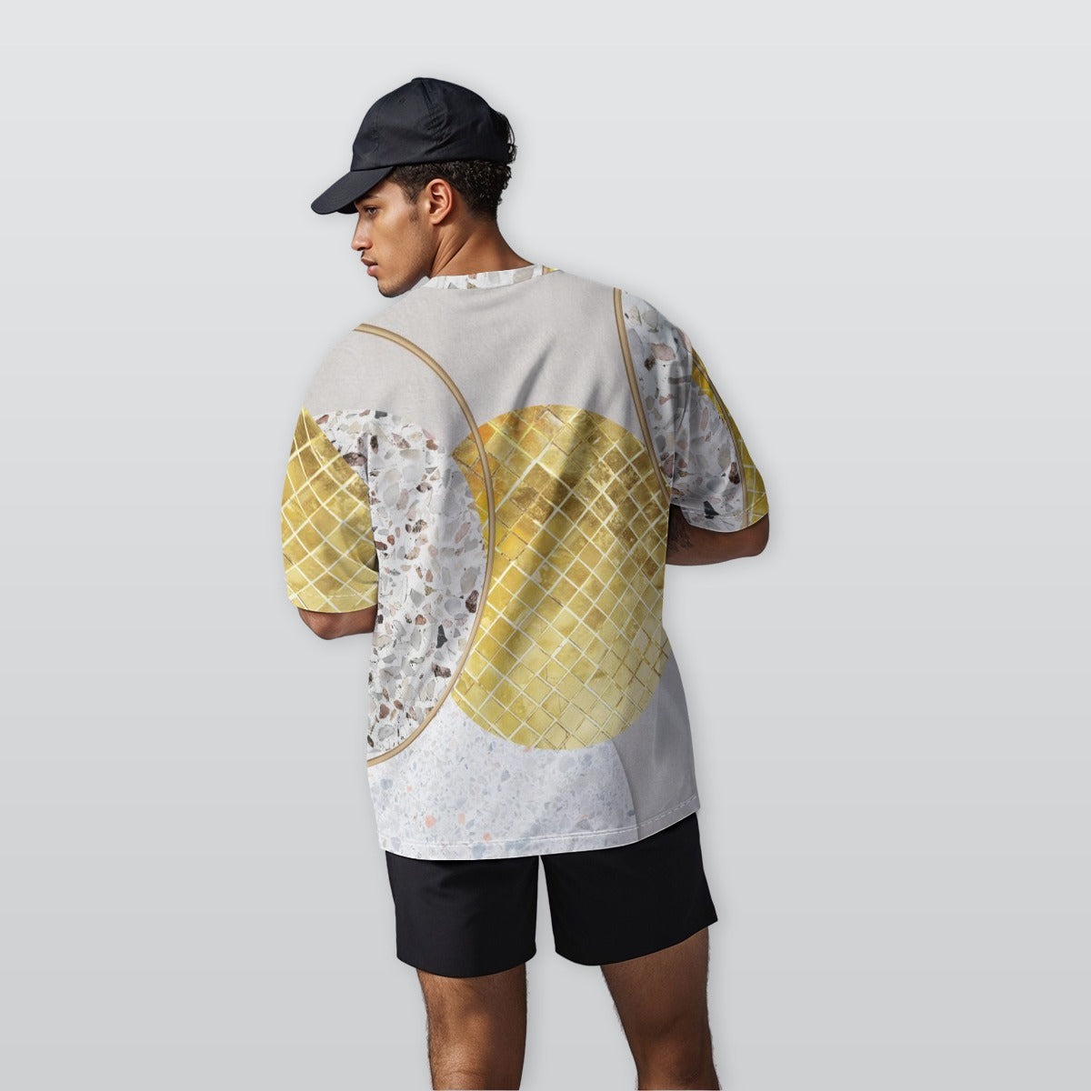 Textured Gold - Men’s  Oversize Crewneck T-Shirt
