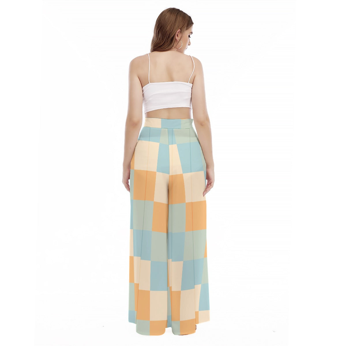 Pretty Wall - Women's High Waist Wide Leg Trousers