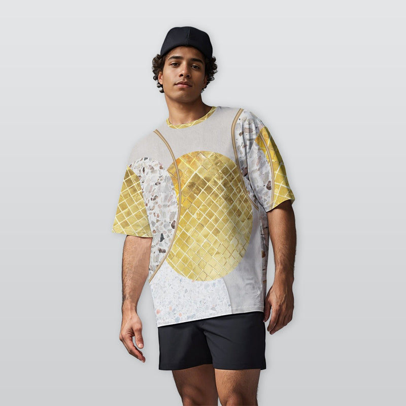 Textured Gold - Men’s  Oversize Crewneck T-Shirt