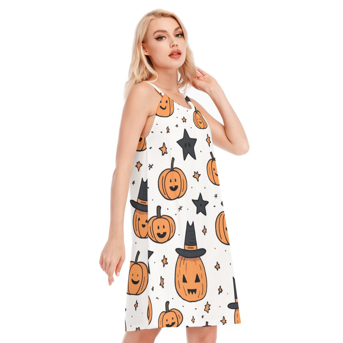 Pumpkin II - Women's O-neck Cami Dress - 100% Cotton