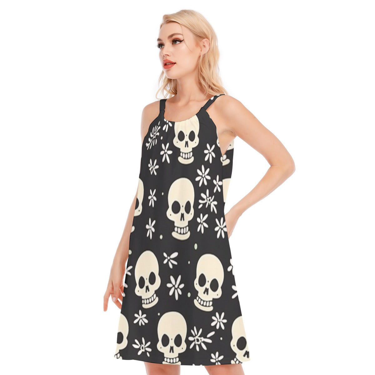 Skull IV - Women's O-neck Cami Dress - 100% Cotton