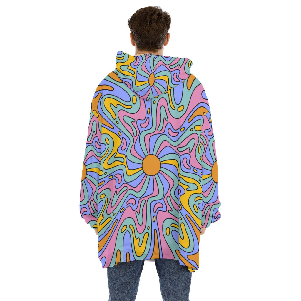 Solar Flair - Unisex Sherpa Fleece Hoodie Blanket