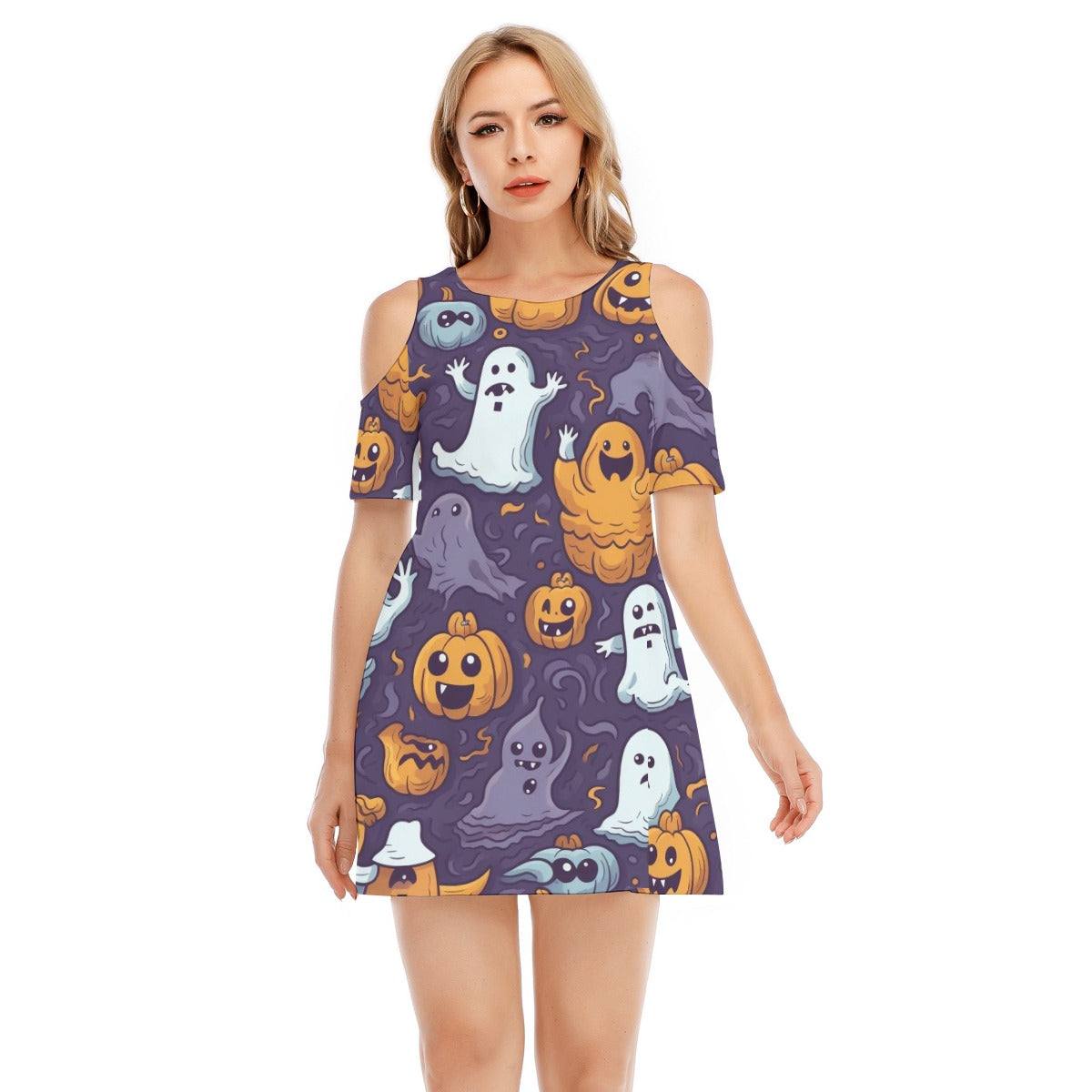 Ghost XIV - Women's Cold Shoulder Dress - 100% Cotton