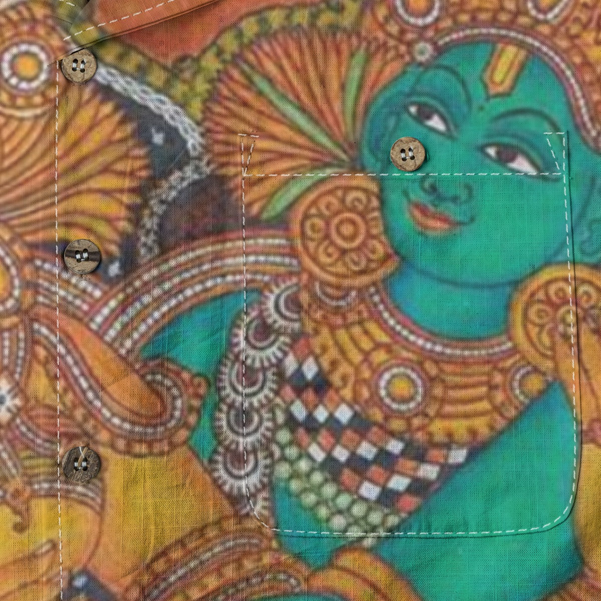 Radha Madhavam - Kerala Mural Print Shirt - 100% Cotton