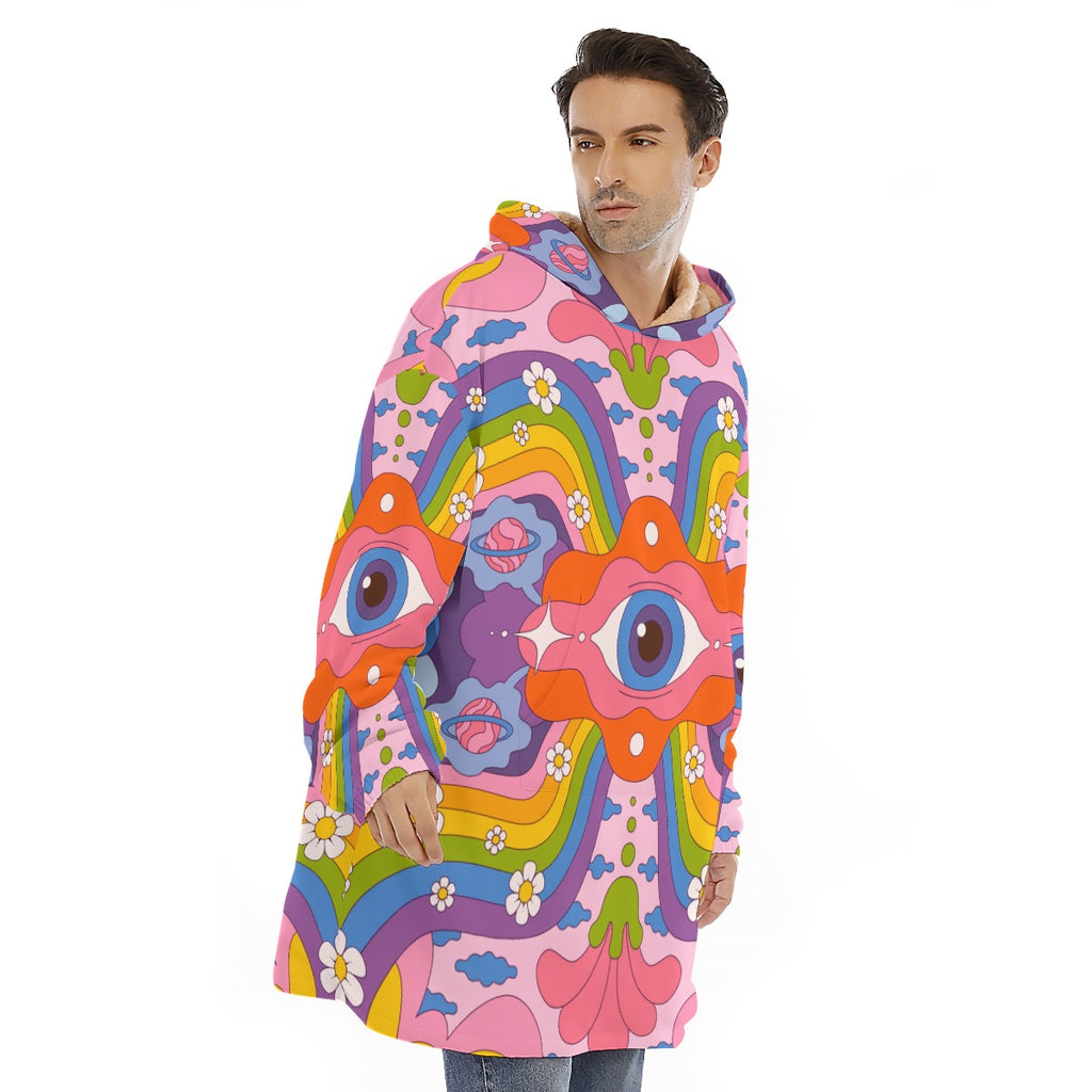 All seeing Eye - Unisex Sherpa Fleece Hoodie Blanket
