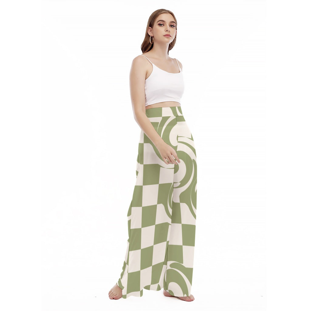 Nested Calm - Women's High Waist Wide Leg Trousers