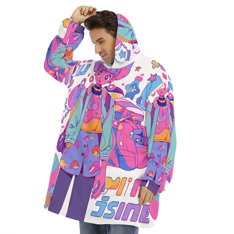 Hey babe ! - Unisex Sherpa Fleece Hoodie Blanket