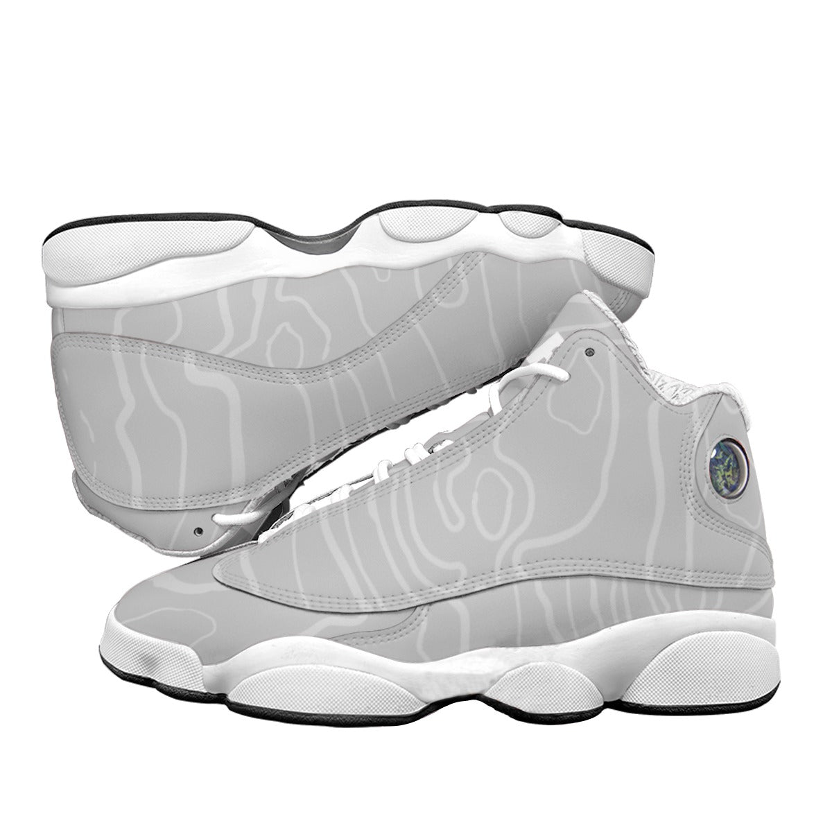 Wavy Grey - Men's Curved Basketball Shoes