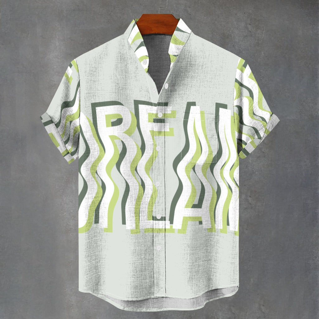 Fluid Dream - Men's Stand Collar Clubwear Shirt