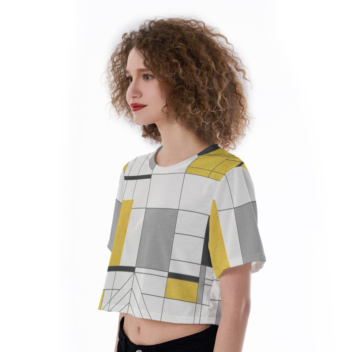 Lime Geo - Cropped T-Shirt