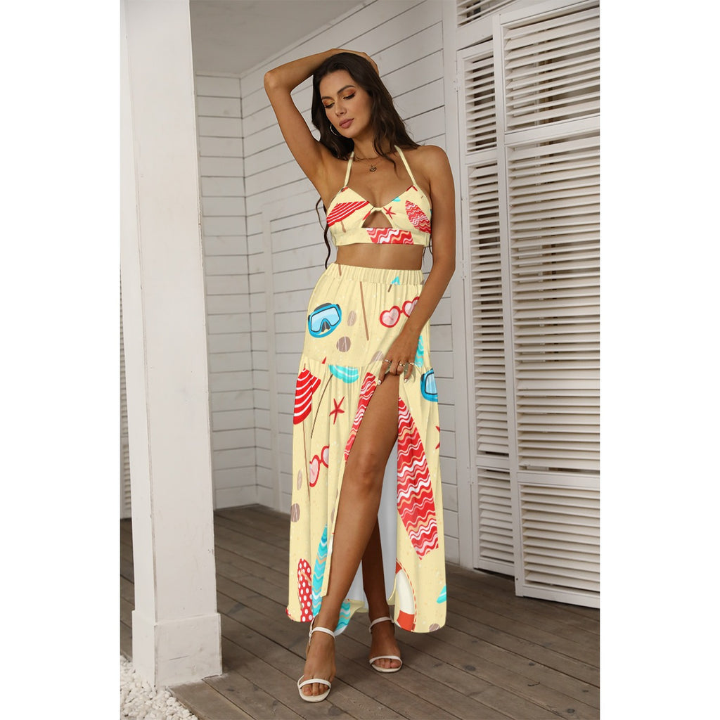 Shore Sand -  Women's Tie Back Wrap Dress