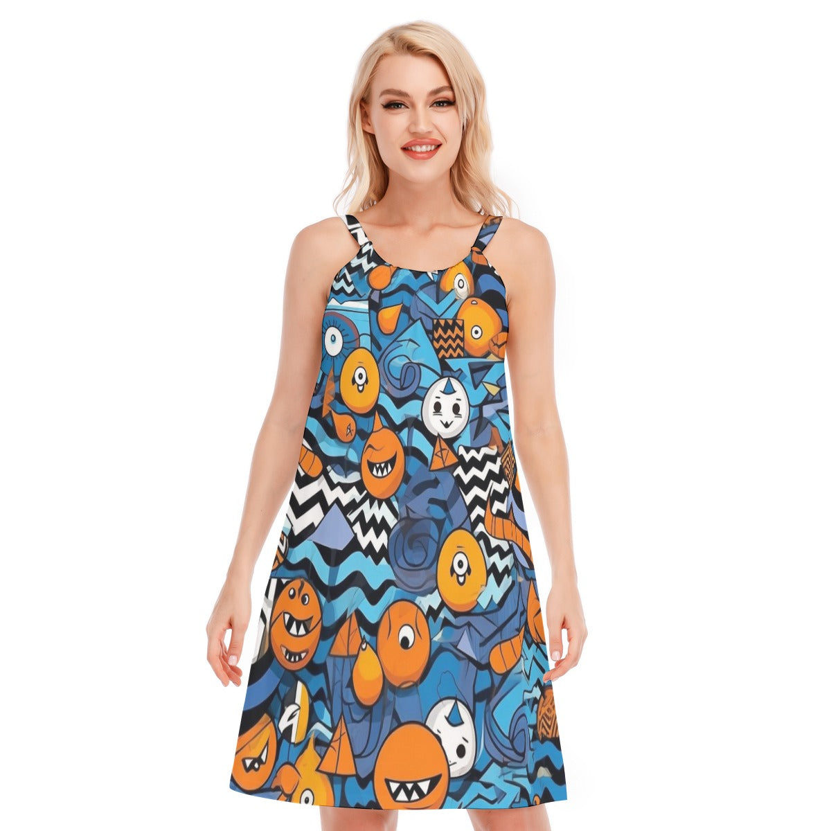 Spooky II - Women's O-neck Cami Dress -100% Cotton