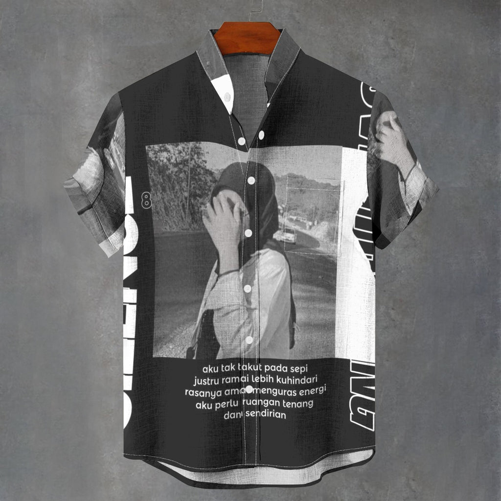 Glare - Men's Stand Collar Clubwear Shirt
