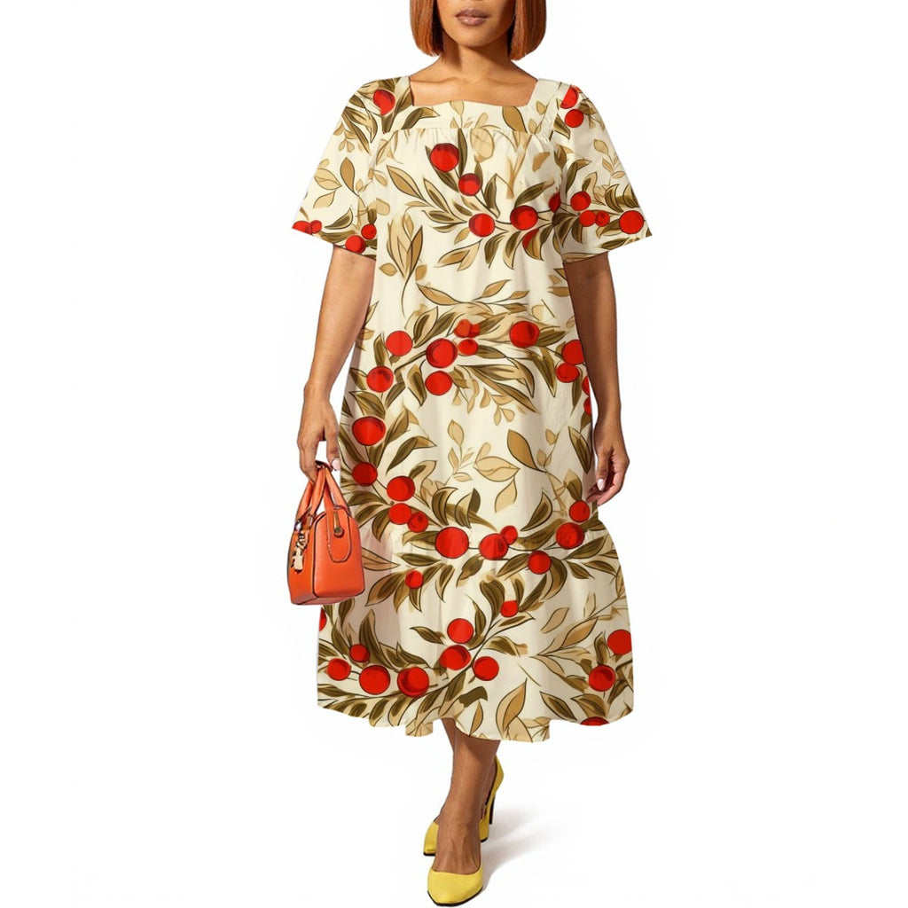 Floral Deco - Women's Elegant Long Dress