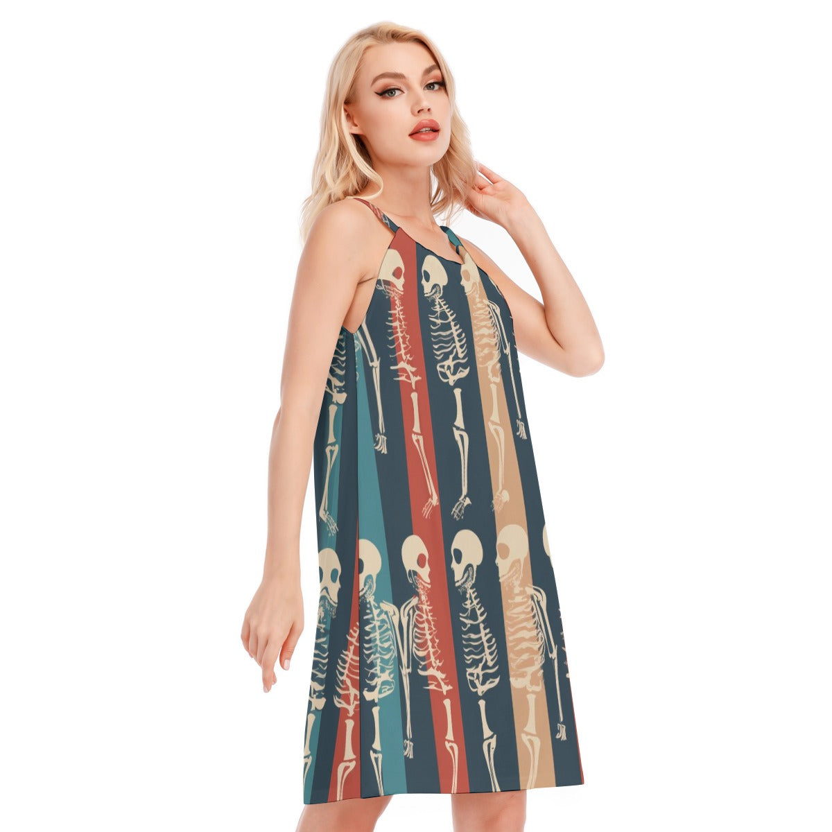 Skeleton IV - Women's O-neck Cami Dress - 100% Cotton