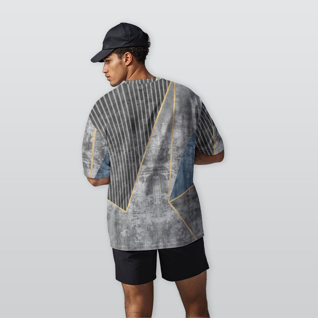 Streamline Cement Flow - Men’s  Oversize Crewneck T-Shirt
