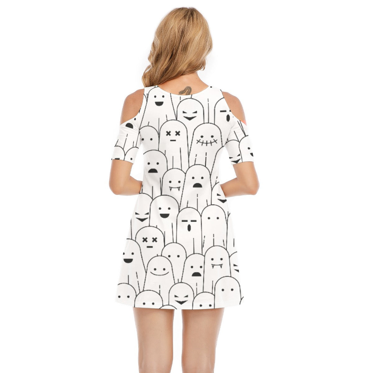 Ghost IV - Women's Cold Shoulder Dress - 100% Cotton