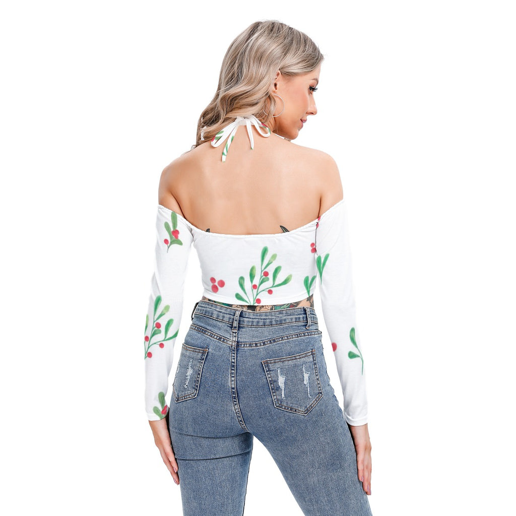 Tinsel Bloom - Women's Halter Lace-up Top