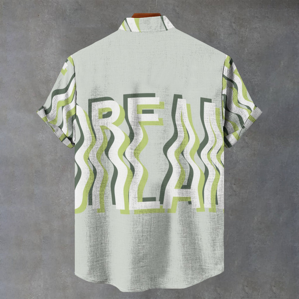 Fluid Dream - Men's Stand Collar Clubwear Shirt