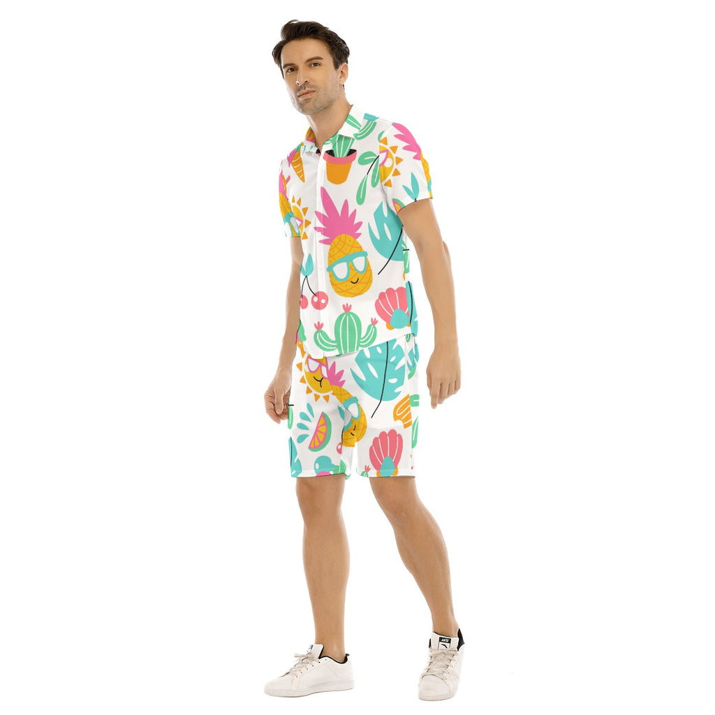 Pineapp-Cool -Men's Short Sleeve Shirt Set