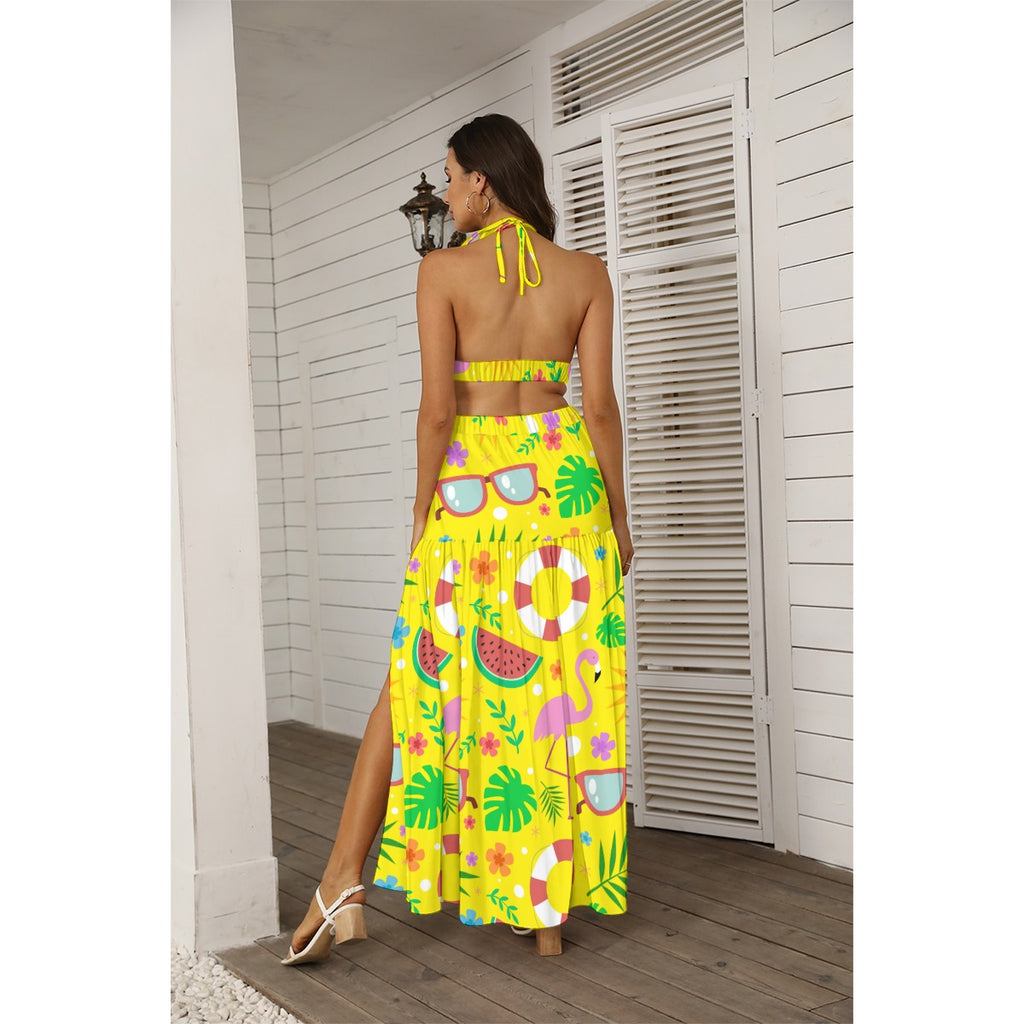 Tropic Twist - Women's Tie Back Wrap Dress