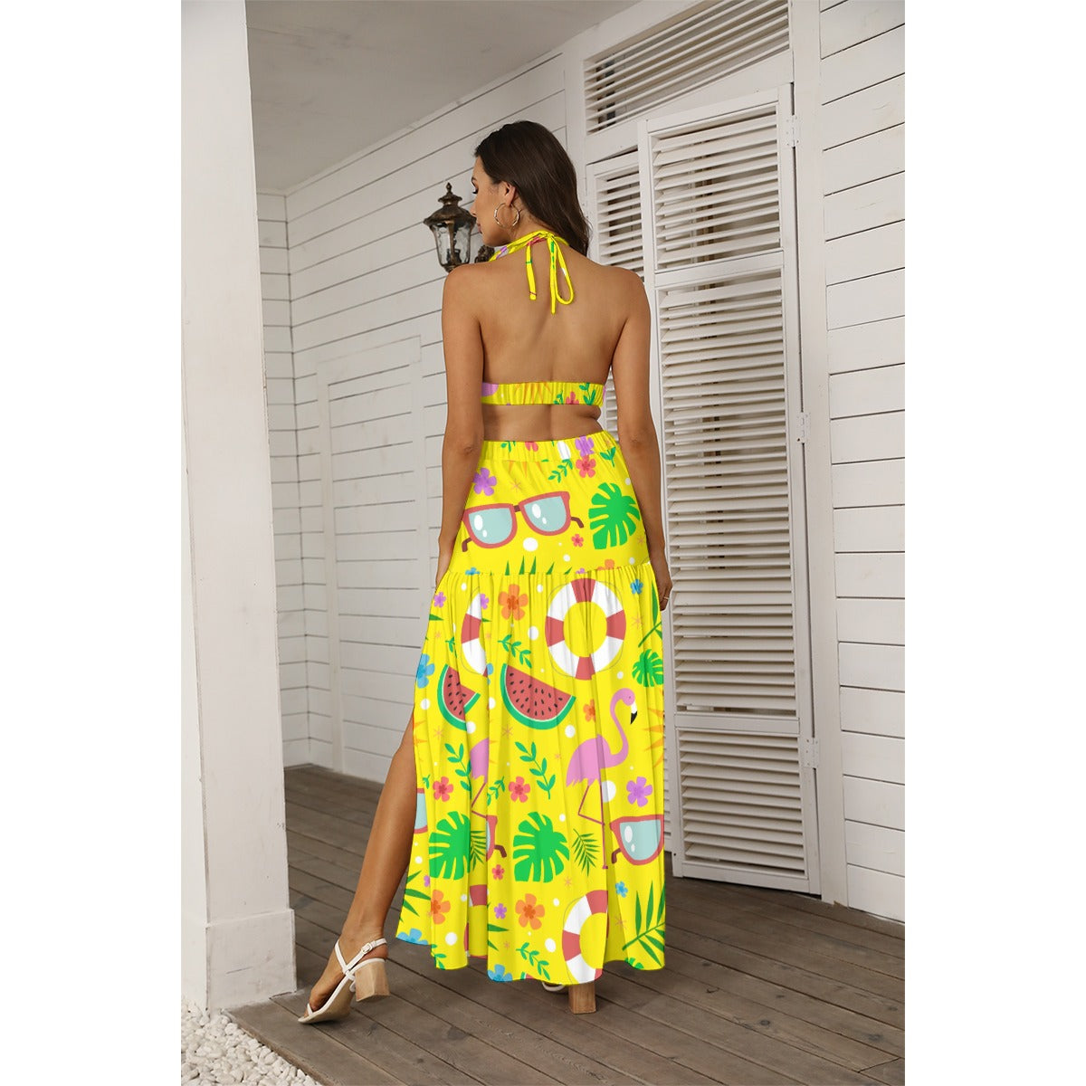 Tropic Twist - Women's Tie Back Wrap Dress