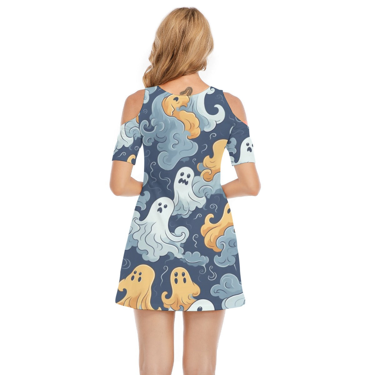 Ghost VI - Women's Cold Shoulder Dress - 100% Cotton