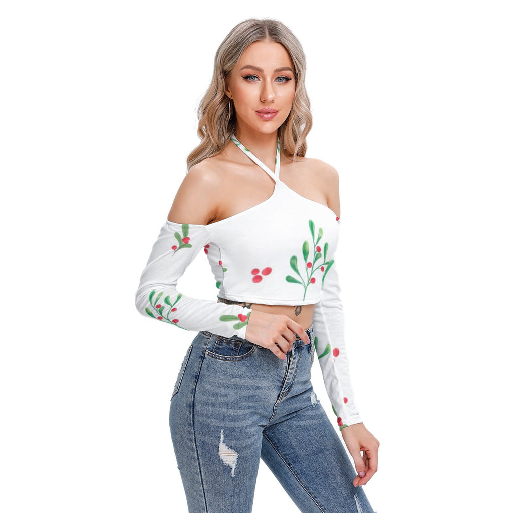 Tinsel Bloom - Women's Halter Lace-up Top