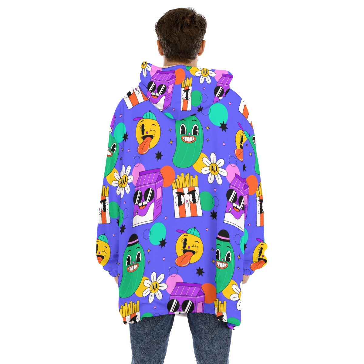 Disco Cucumber -  Unisex Sherpa Fleece Hoodie Blanket