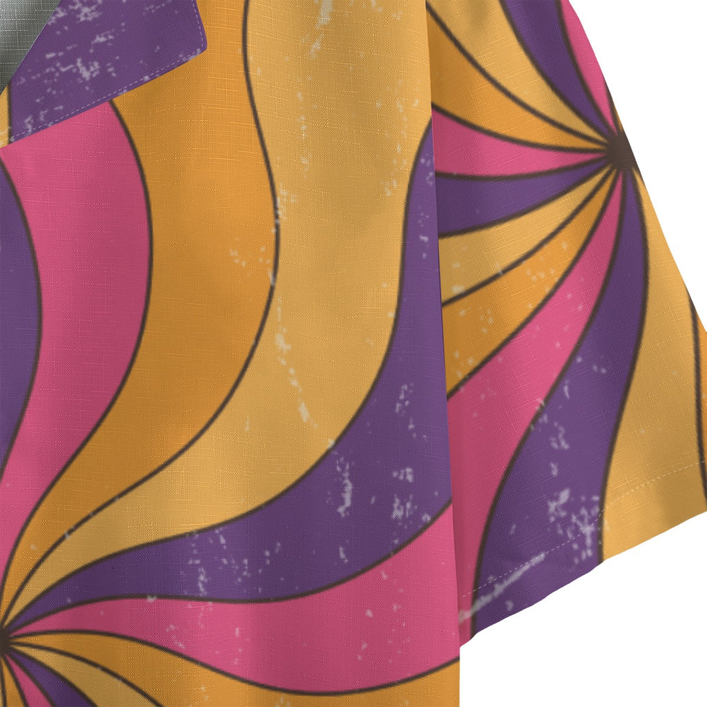 Candy Spiral -  Men's Faux Linen Hawaiian Shirt