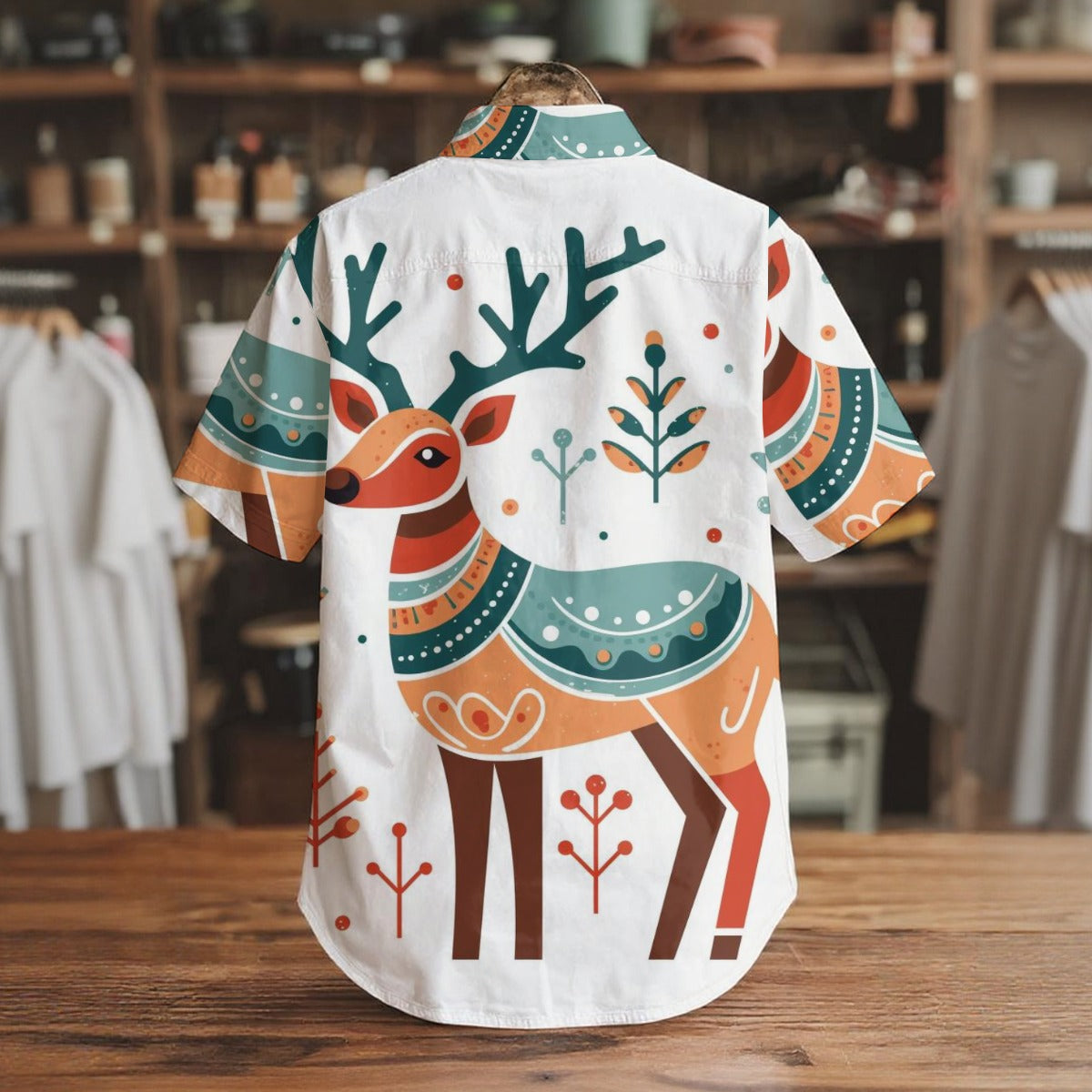 Reindeer Glance - Men's Short Sleeve Shirt With Pockets