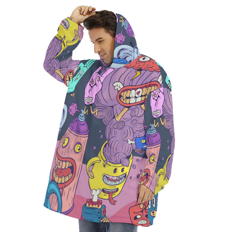 Mad Can - Unisex Sherpa Fleece Hoodie Blanket