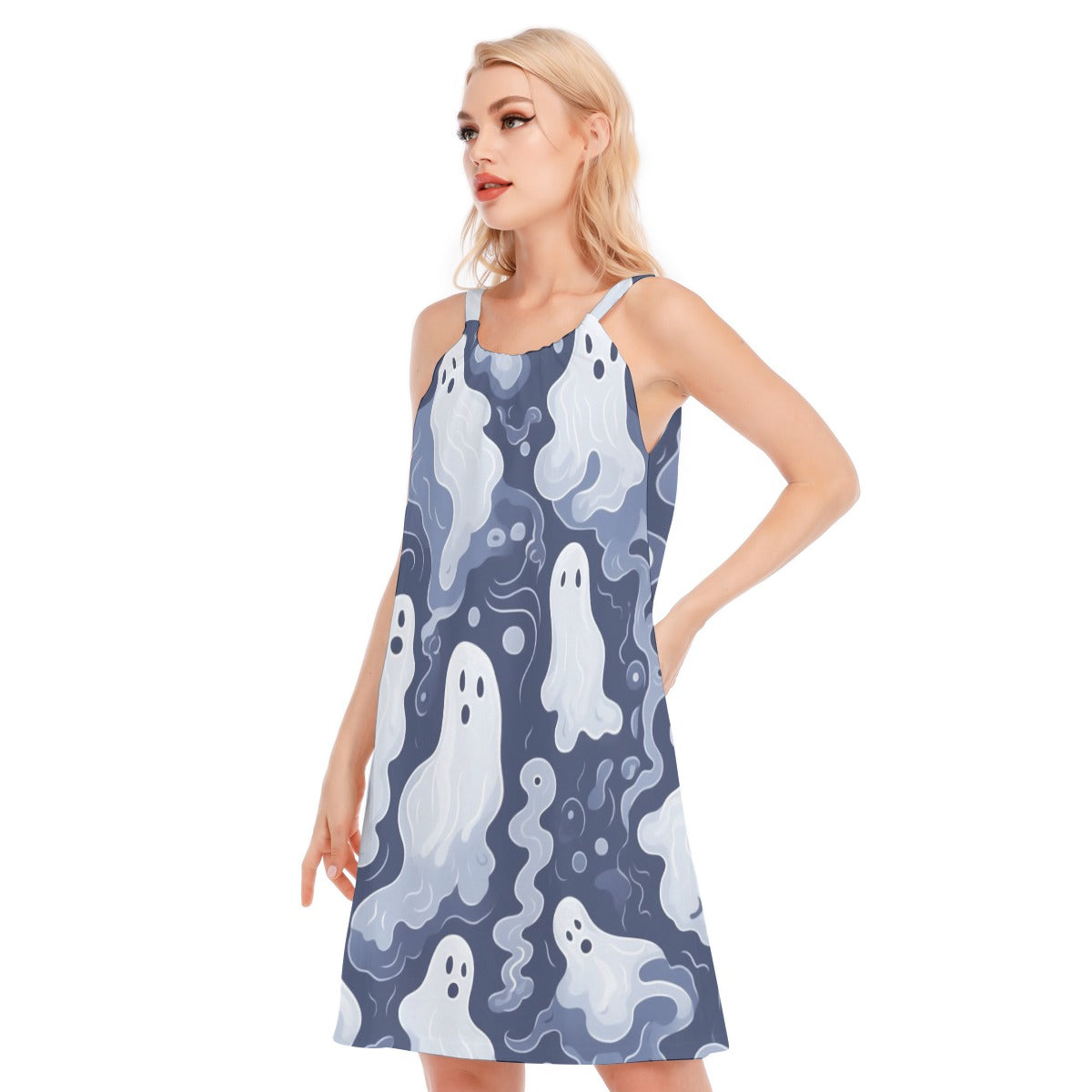 Ghost III - Women's O-neck Cami Dress - 100% Cotton
