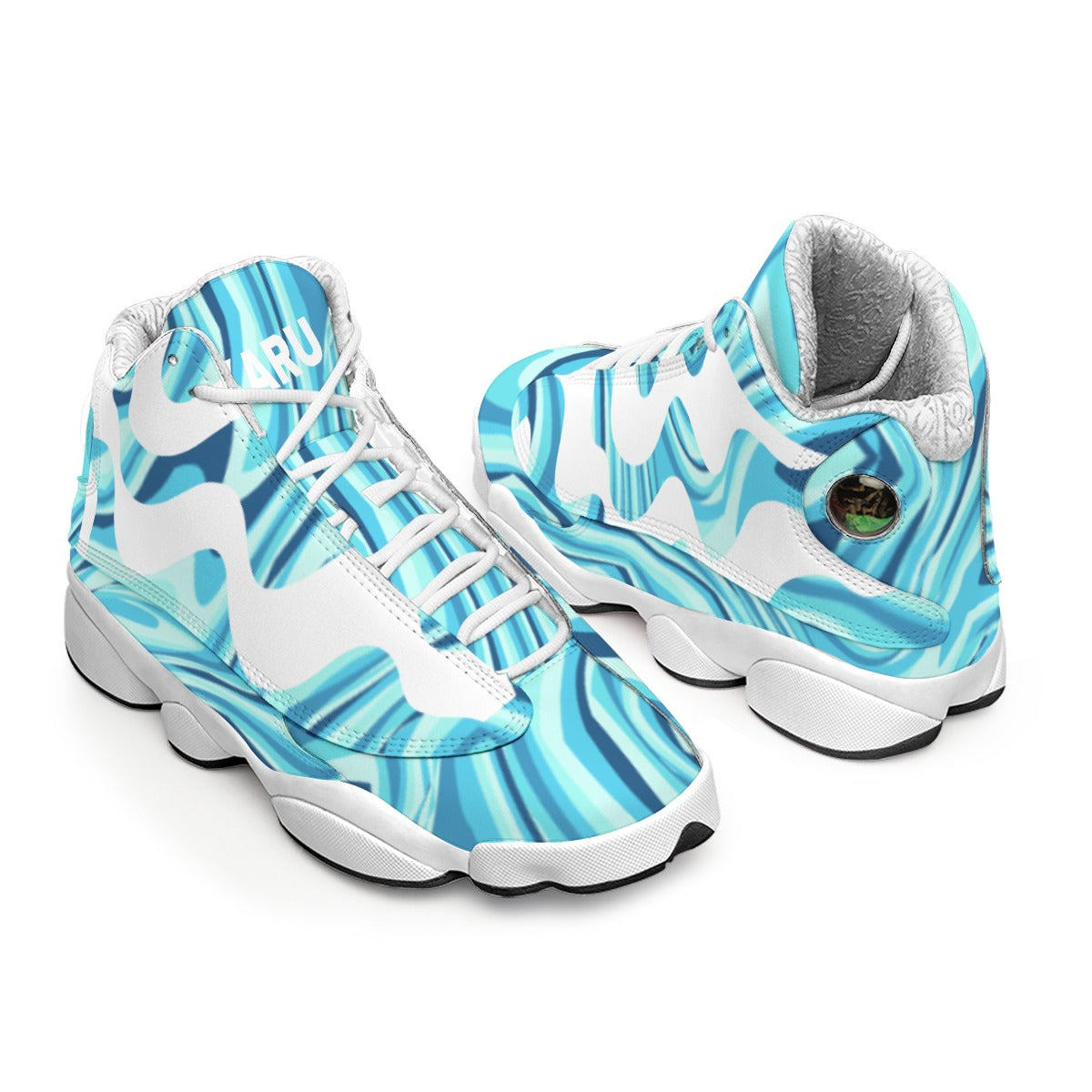 Blue Lagoon - Men's Curved Basketball Shoes