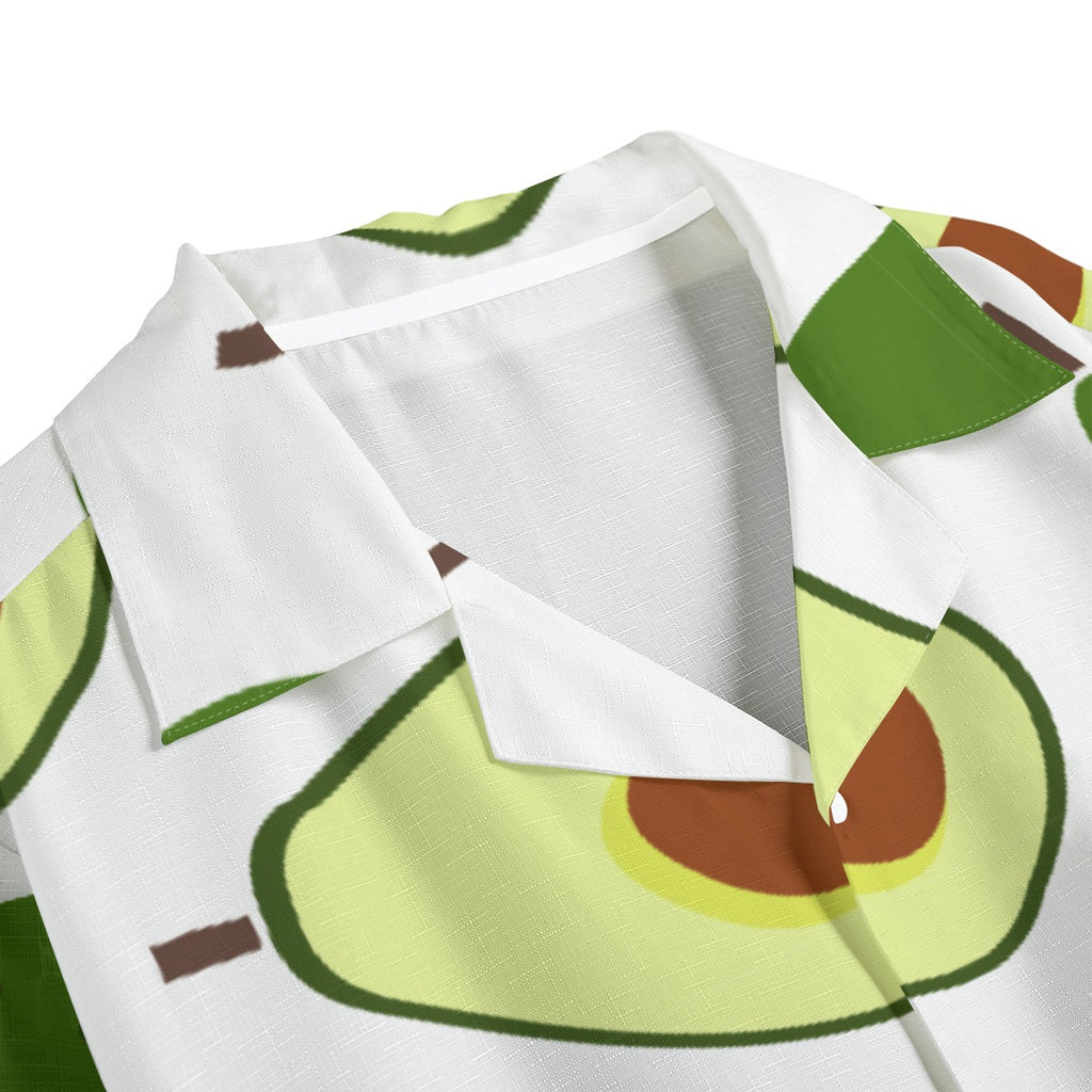 AvoAvo - Men's Faux Linen Hawaiian Shirt