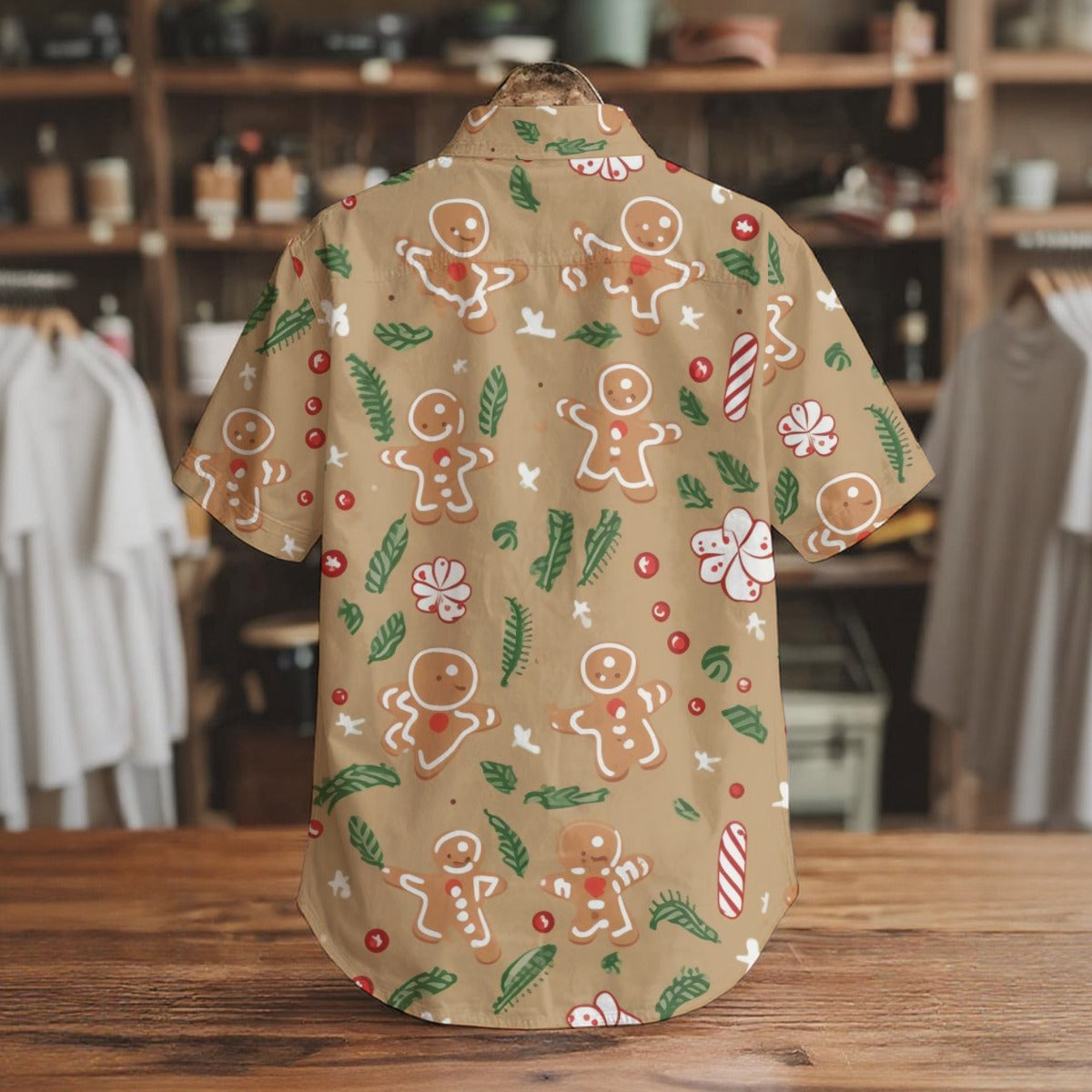 Gingerbread Man - Men's Short Sleeve Shirt With Pockets