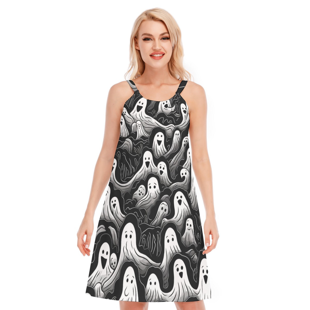 Ghost IX - Women's O-neck Cami Dress - 100% Cotton