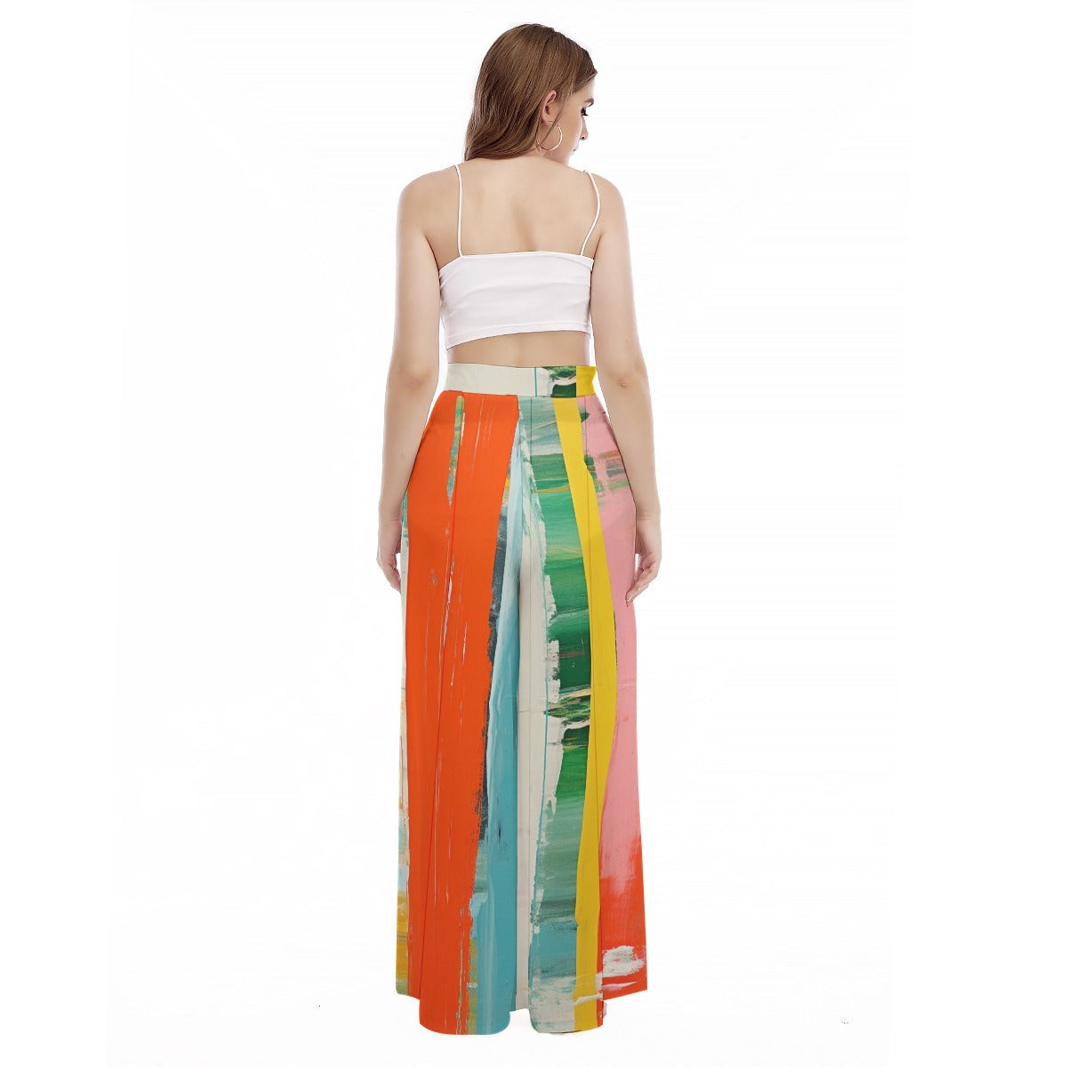 OilOiOi - Women's High Waist Wide Leg Trousers