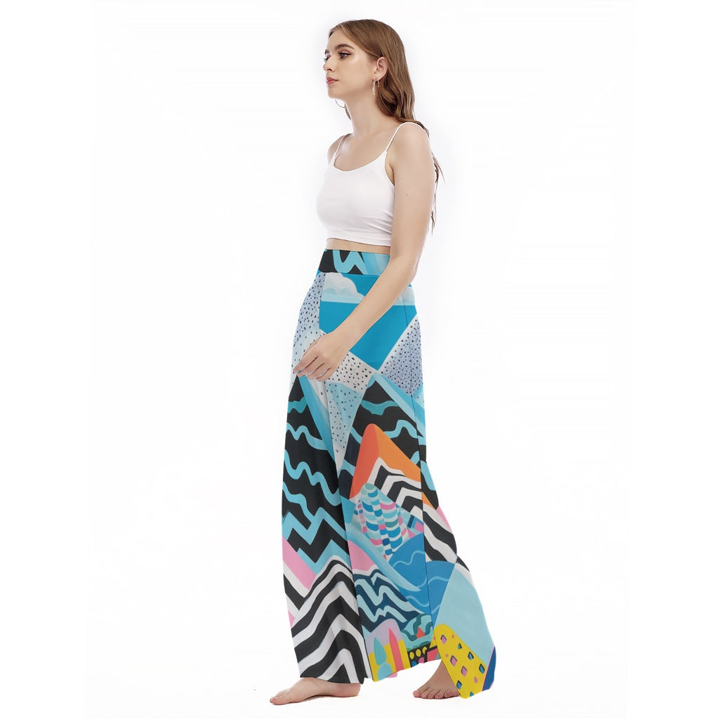 Kaleidoscope - Women's High Waist Wide Leg Trousers
