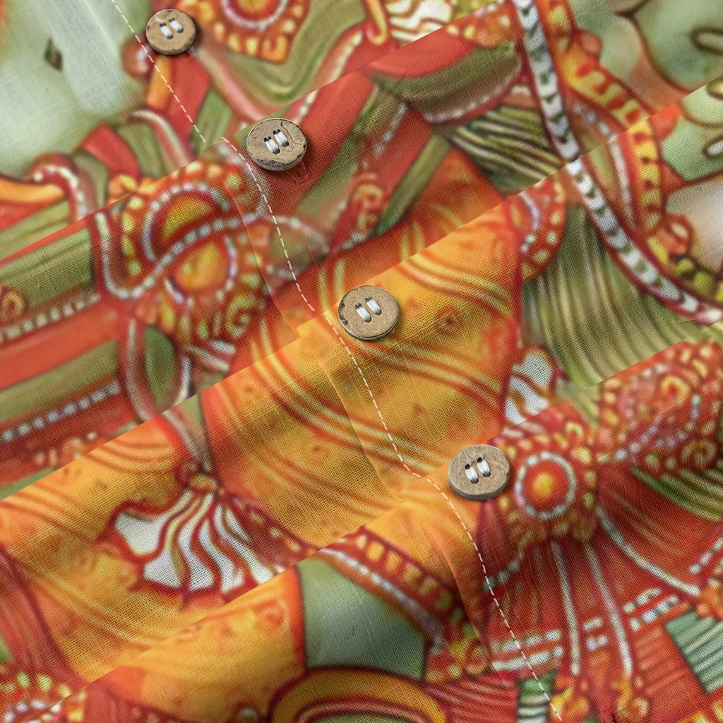 Krishna Leela - Kerala Mural Print Shirt - 100% Cotton