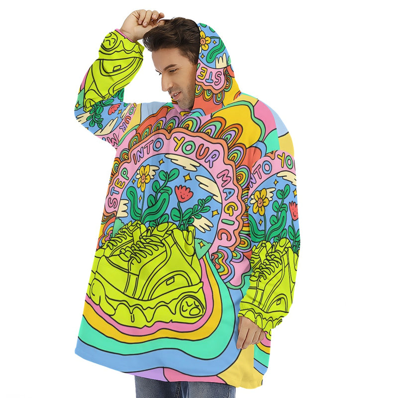 Step Into Your Magic - Unisex Sherpa Fleece Hoodie Blanket